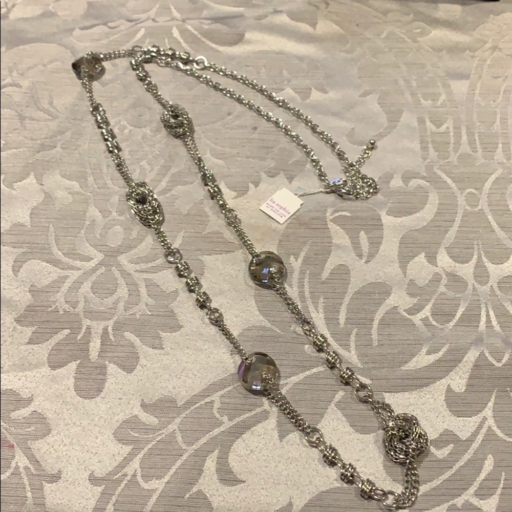 Lia Sophia long silver necklace